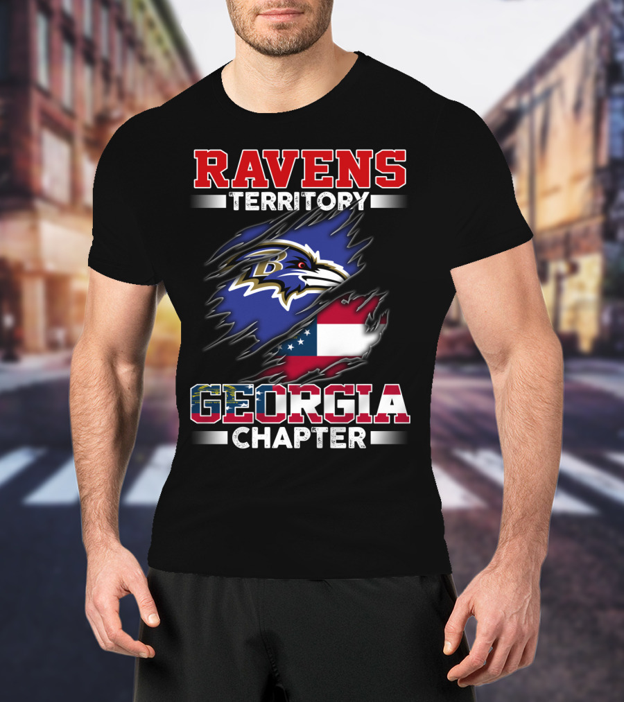 Ravens Territory Georgia Chapter Flag T-Shirt