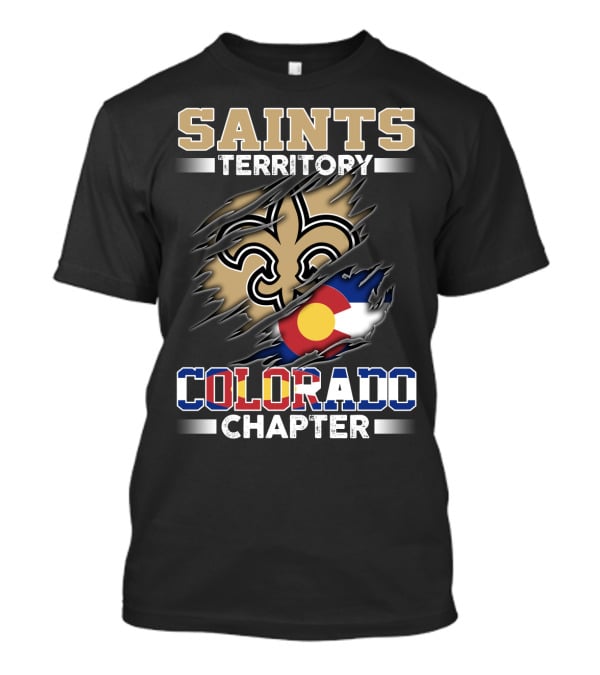 Saints Territory Fleur De Lis Colorado Flag Chapter T-Shirt