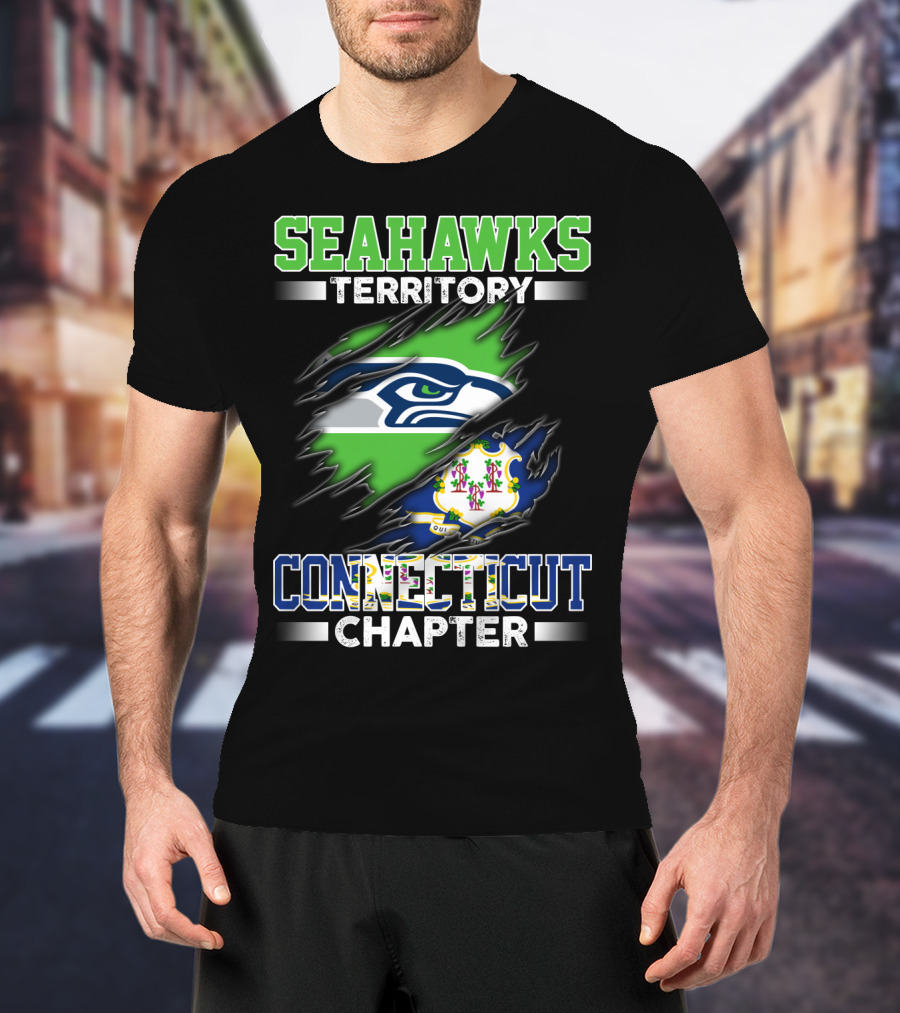 Seahawks Territory Connecticut Chapter Logo Rip T-Shirt