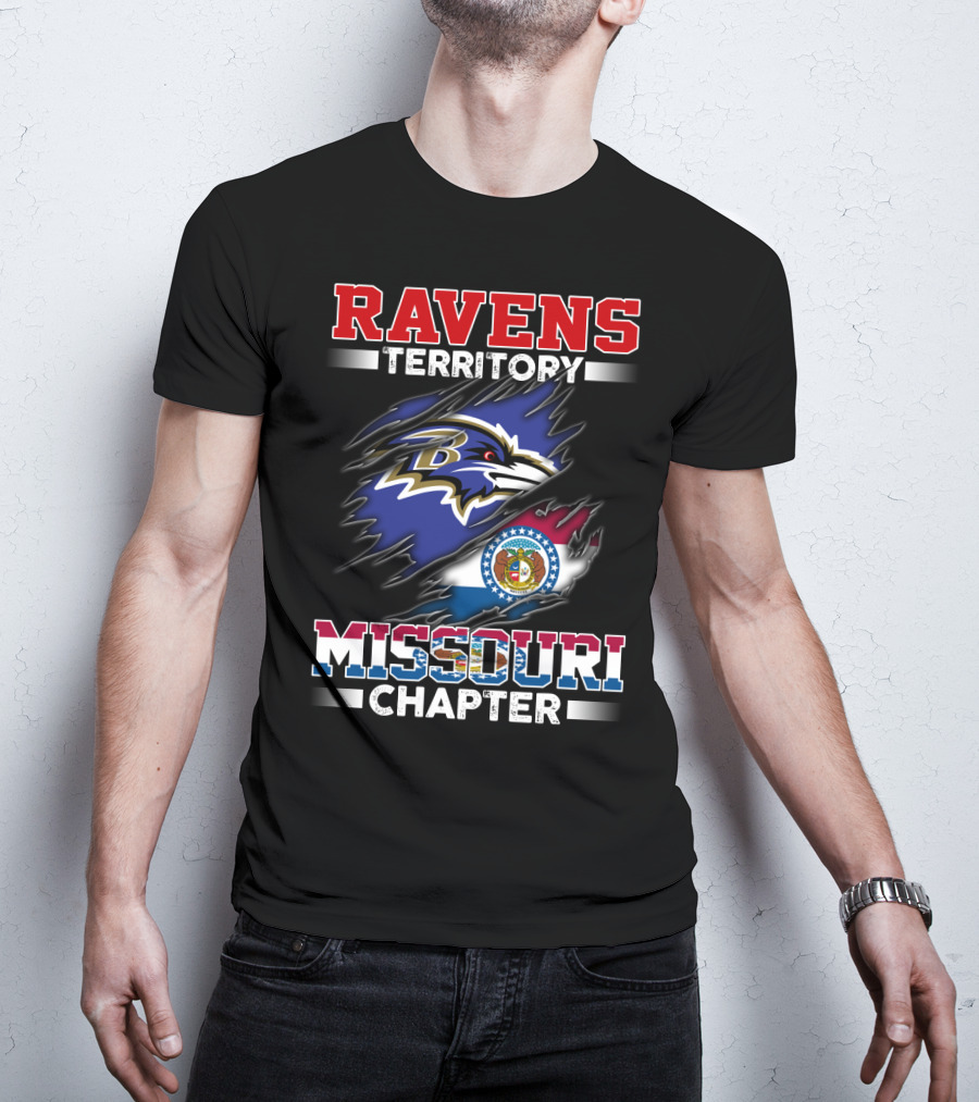 Ravens Territory Missouri Chapter State Flag And Team T-Shirt