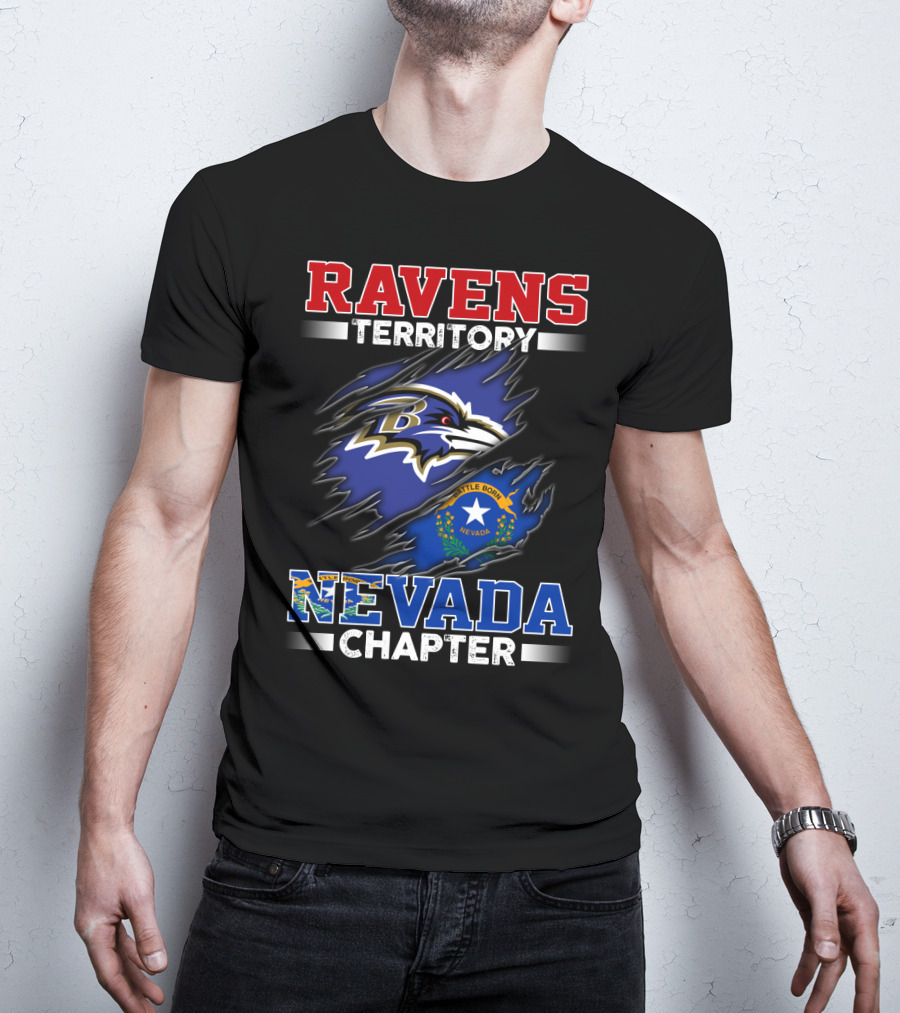 Ravens Territory Nevada Chapter Battle Born Flag T-Shirt