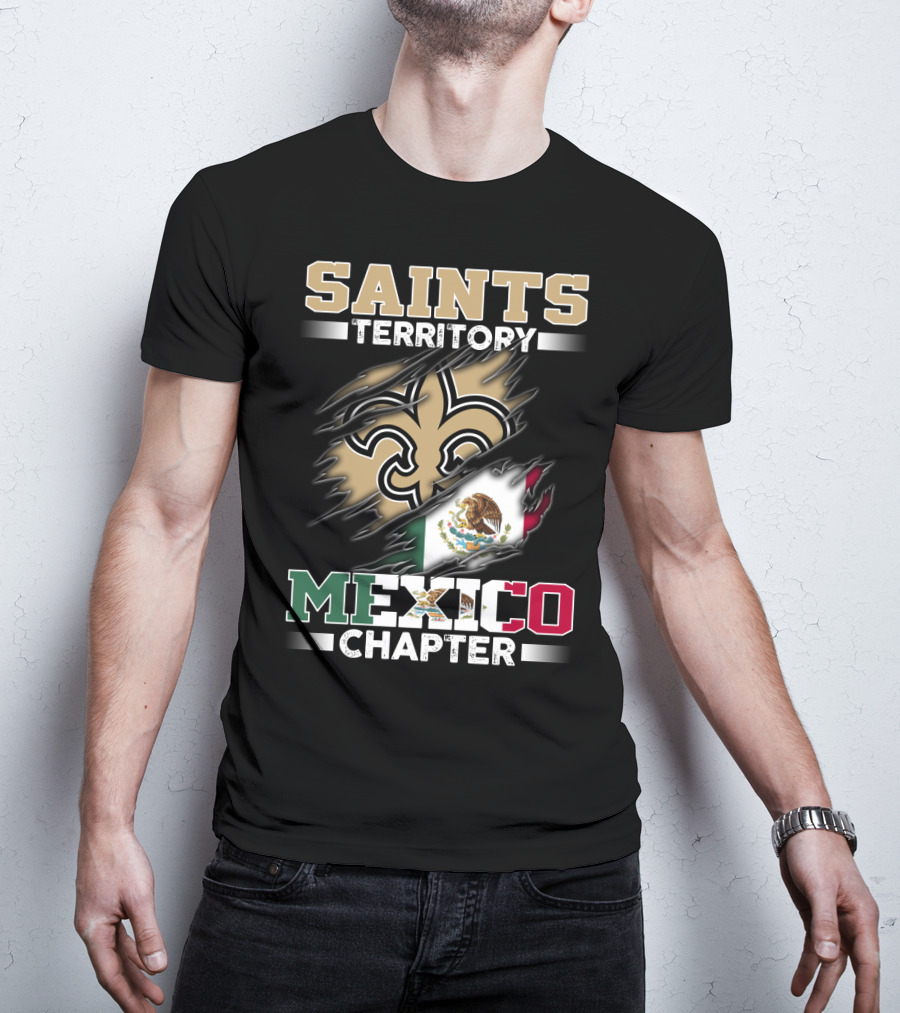 Saints Territory Mexico Chapter National Football Logo Flag T-Shirt