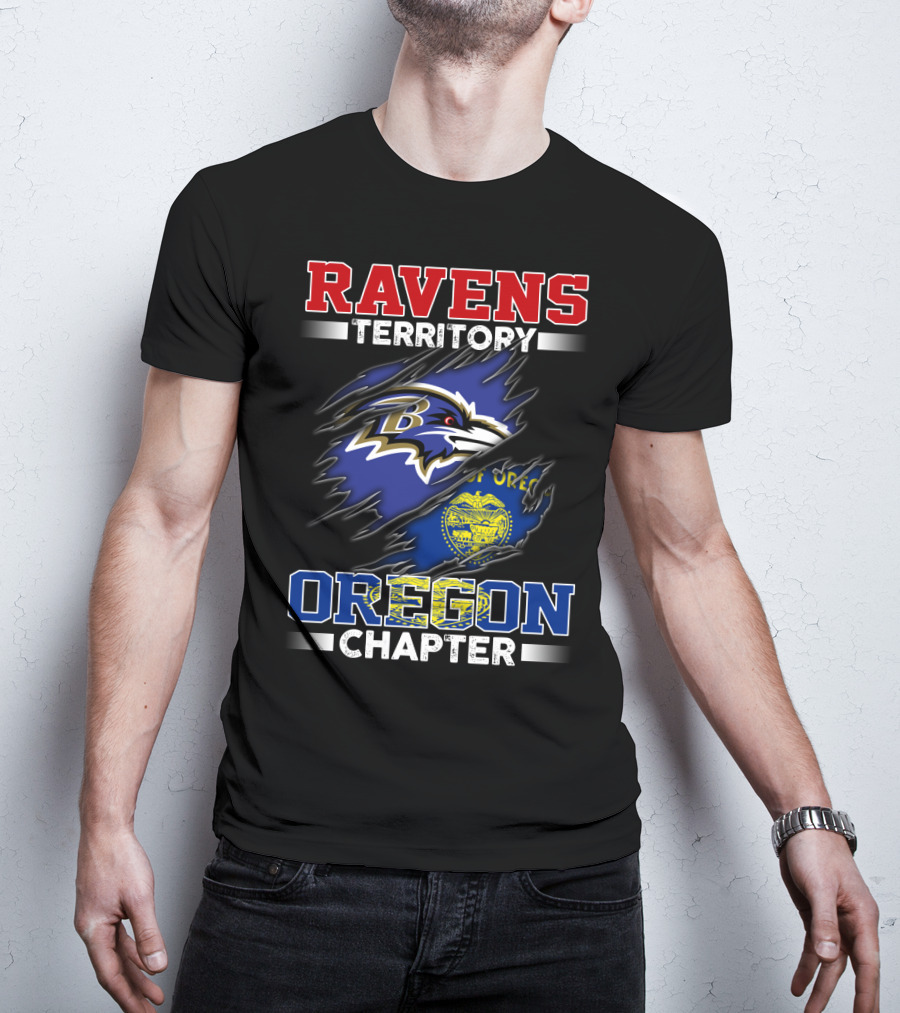 Ravens Territory Oregon Chapter Baltimore Ravens Oregon State Seal T-Shirt