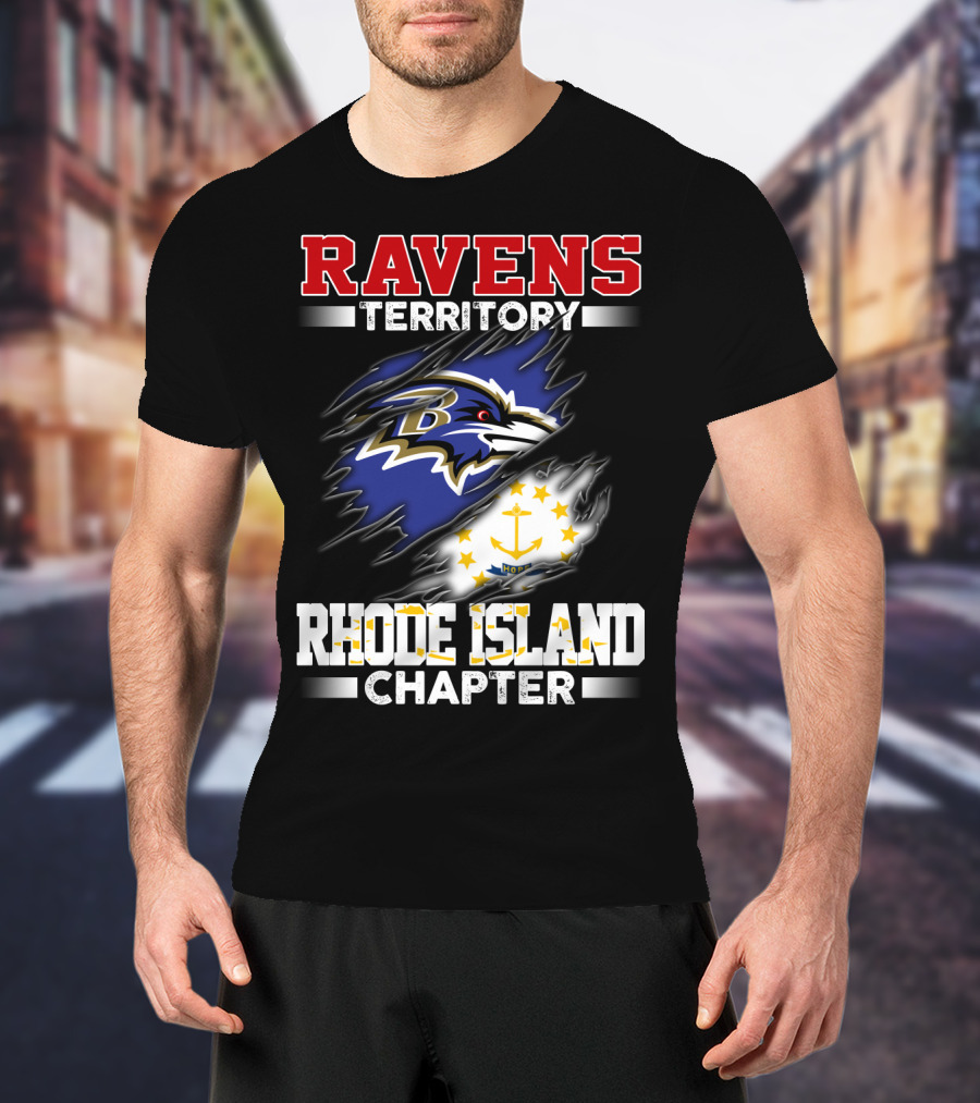 Ravens Territory Bold Logo Rhode Island Chapter Sports Fandom T-Shirt