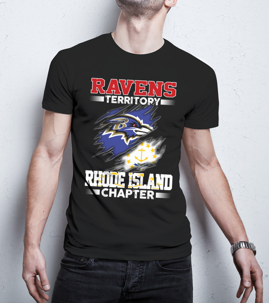 Ravens Territory Bold Logo Rhode Island Chapter Sports Fandom T-Shirt