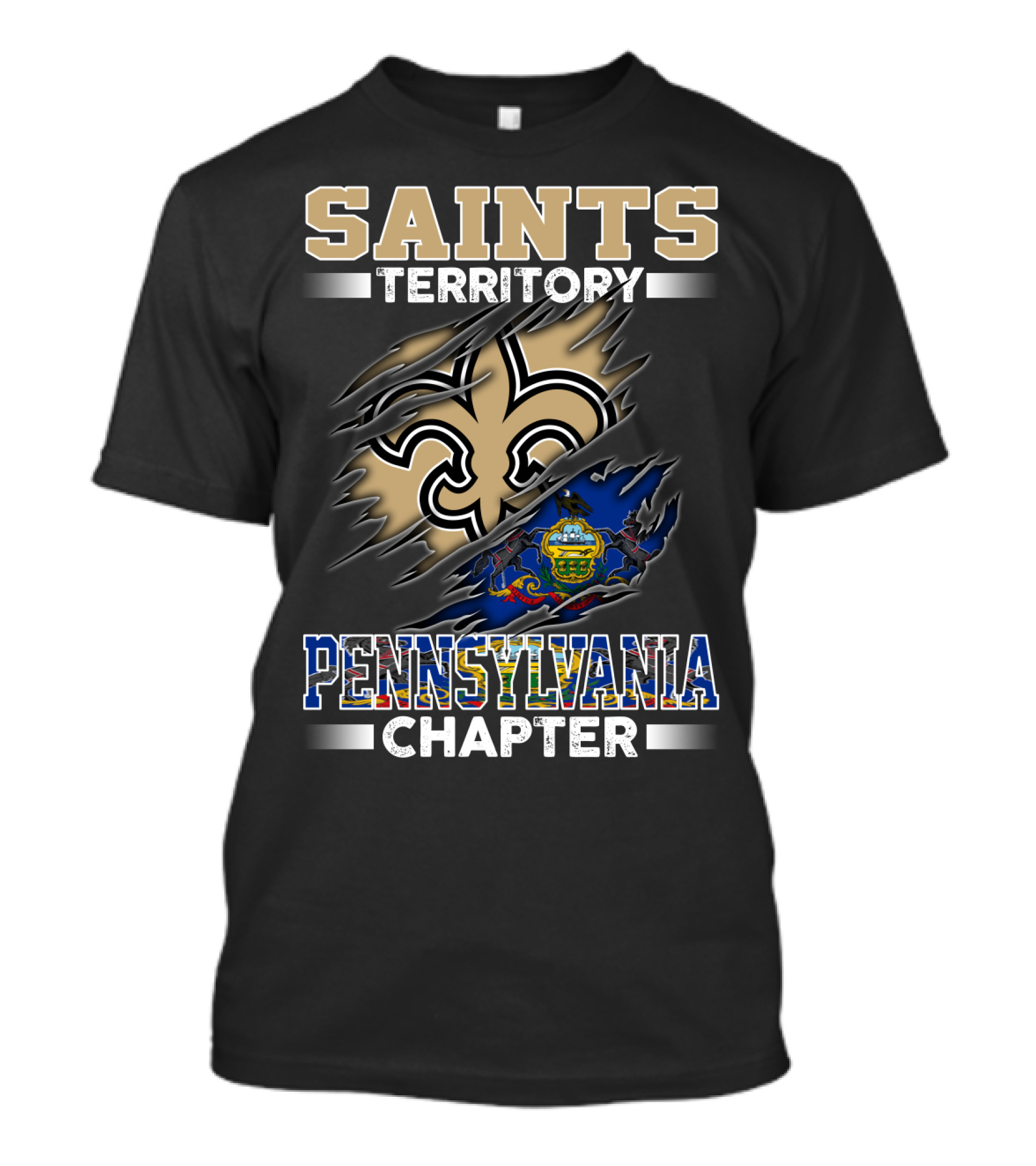 SAINTS Territory Pennsylvania Chapter Fleur-de-lis And State Seal T-Shirt