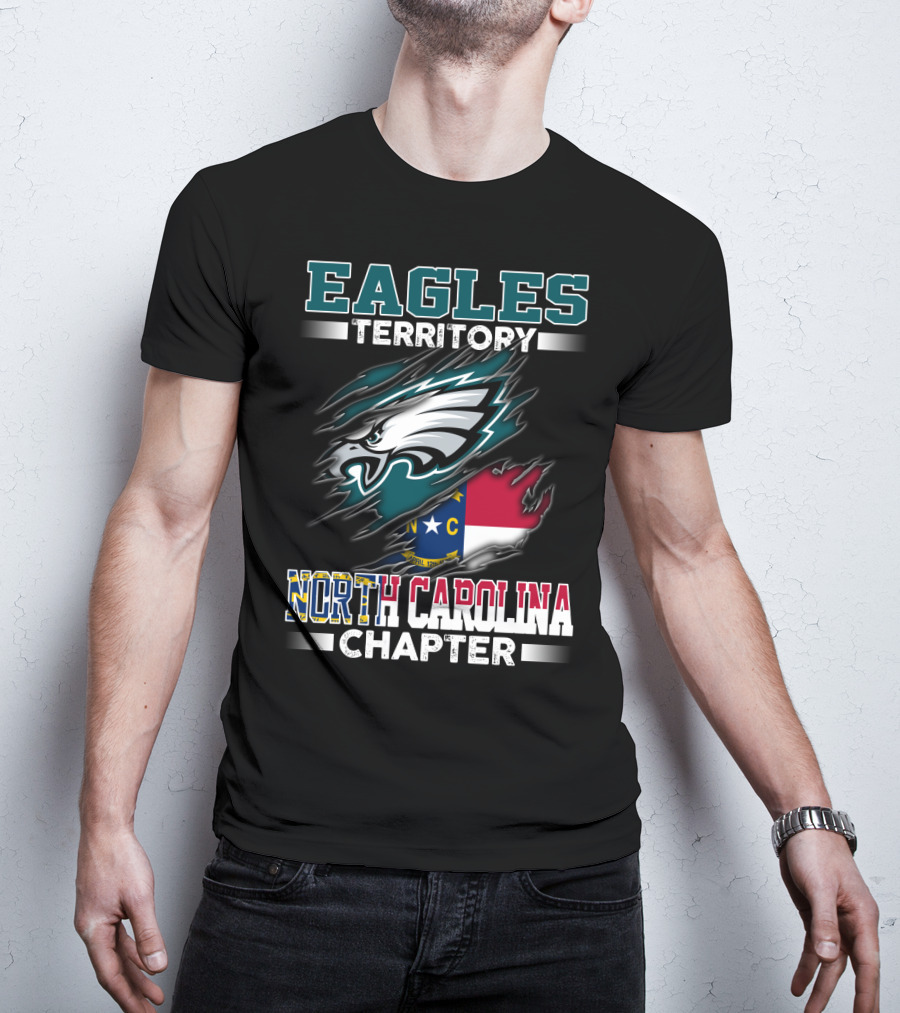 Eagles Territory North Carolina Chapter Logo Featuring State Flag And Team T-Shirt