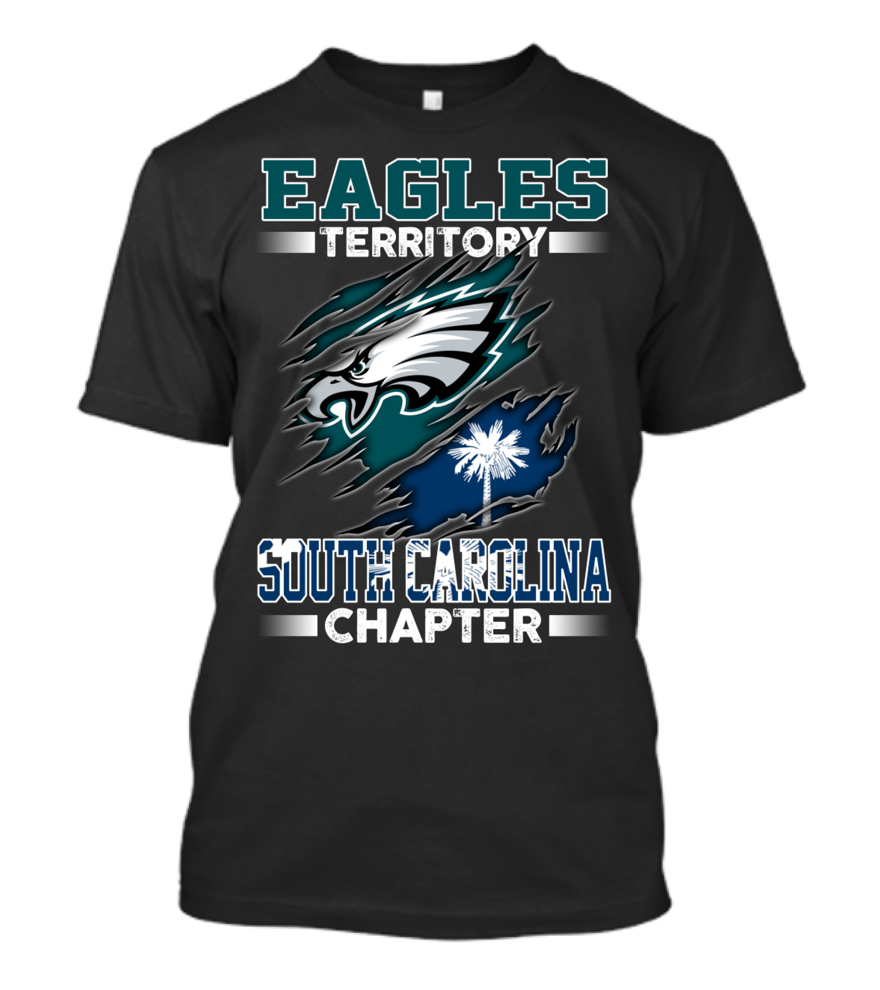 Eagles Territory South Carolina Chapter Logo With Palm And Crescent T-Shirt