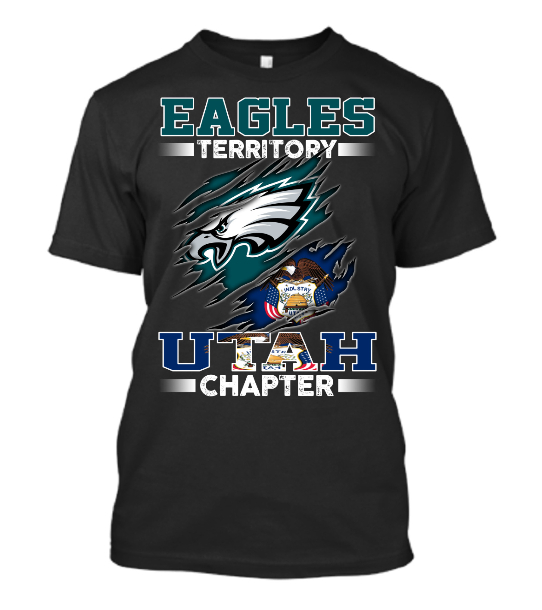 Eagles Territory Utah Chapter Indletat Deseret Flag Eagle T-Shirt