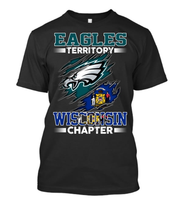 Eagles Territory Wisconsin Chapter Logo Flag Blend T-Shirt