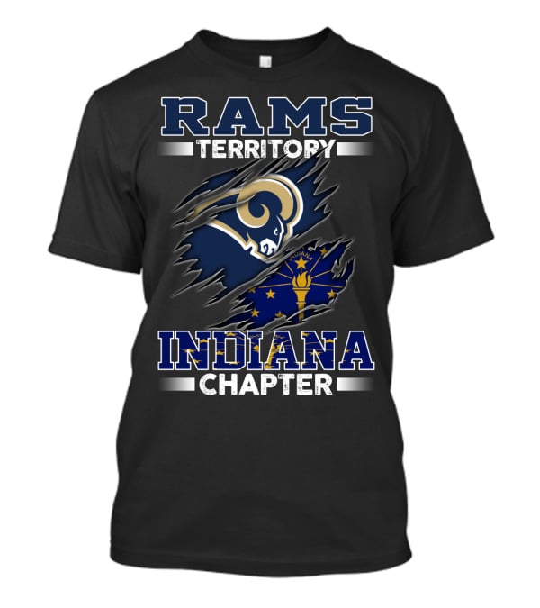 Rams Territory Indiana Chapter Featuring Indiana State Flag And Rams T-Shirt
