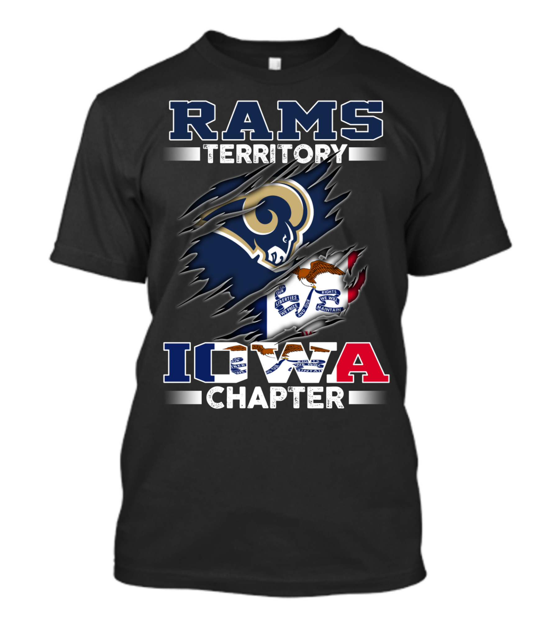 Rams Territory Iowa Chapter Flag T-Shirt