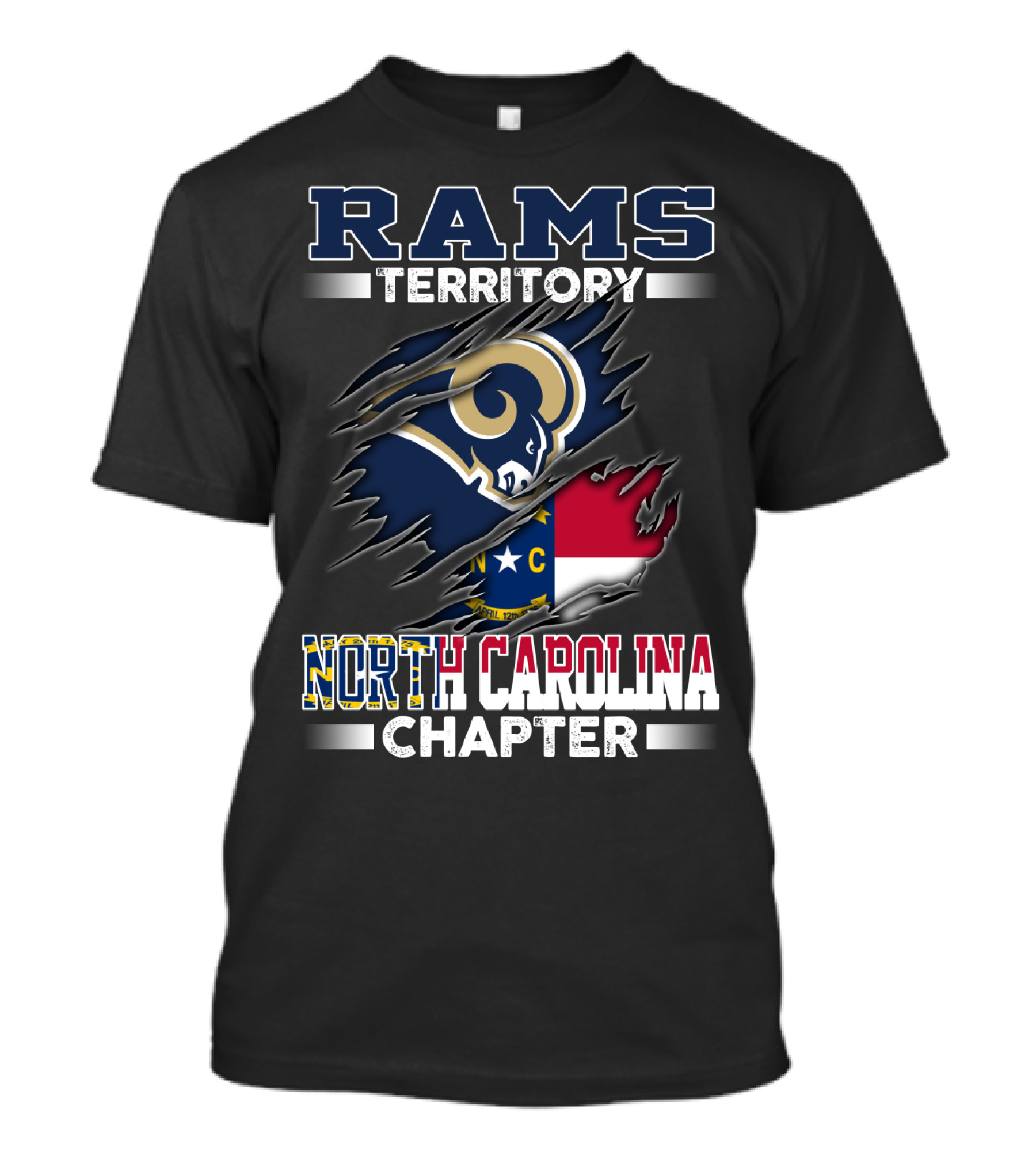 Rams Territory North Carolina Chapter Nc Flag Vintage Football Fan T-Shirt