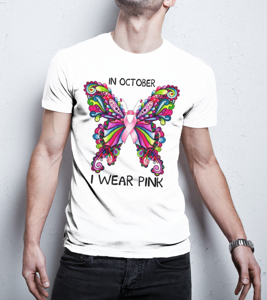 In October I Wear Pink Butterfly T-Shirt