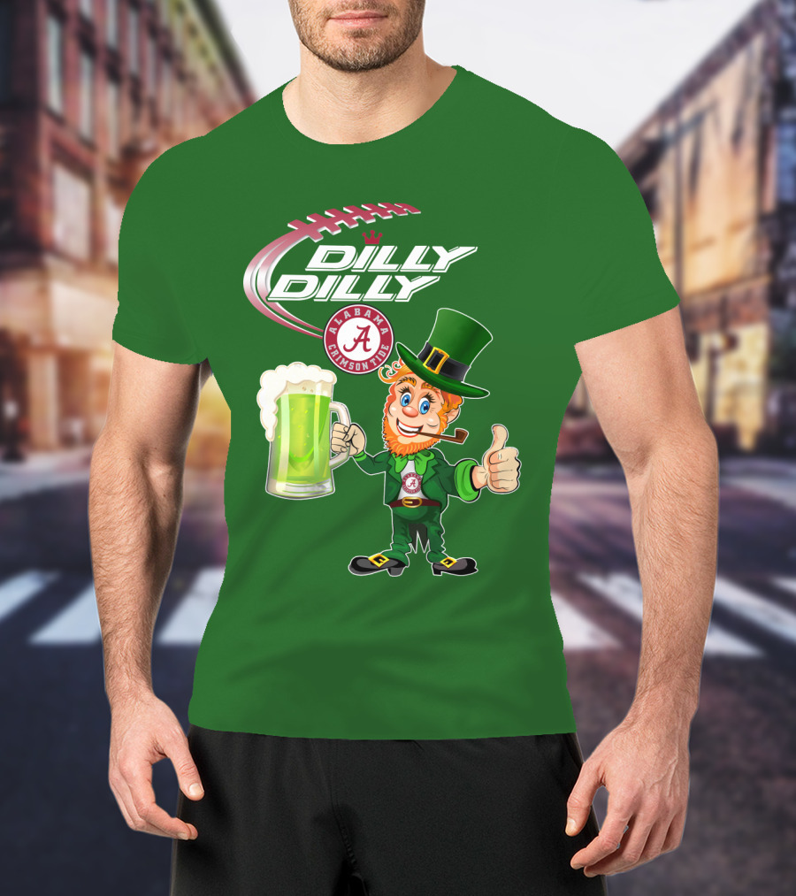 Alabama Crimson Tide Dilly Dilly Football Leprechaun T-Shirt
