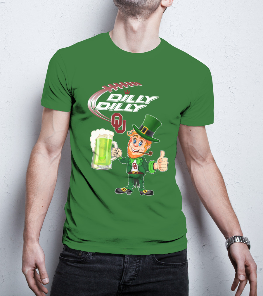 Dilly Dilly OU Football Green Beer Leprechaun T-Shirt