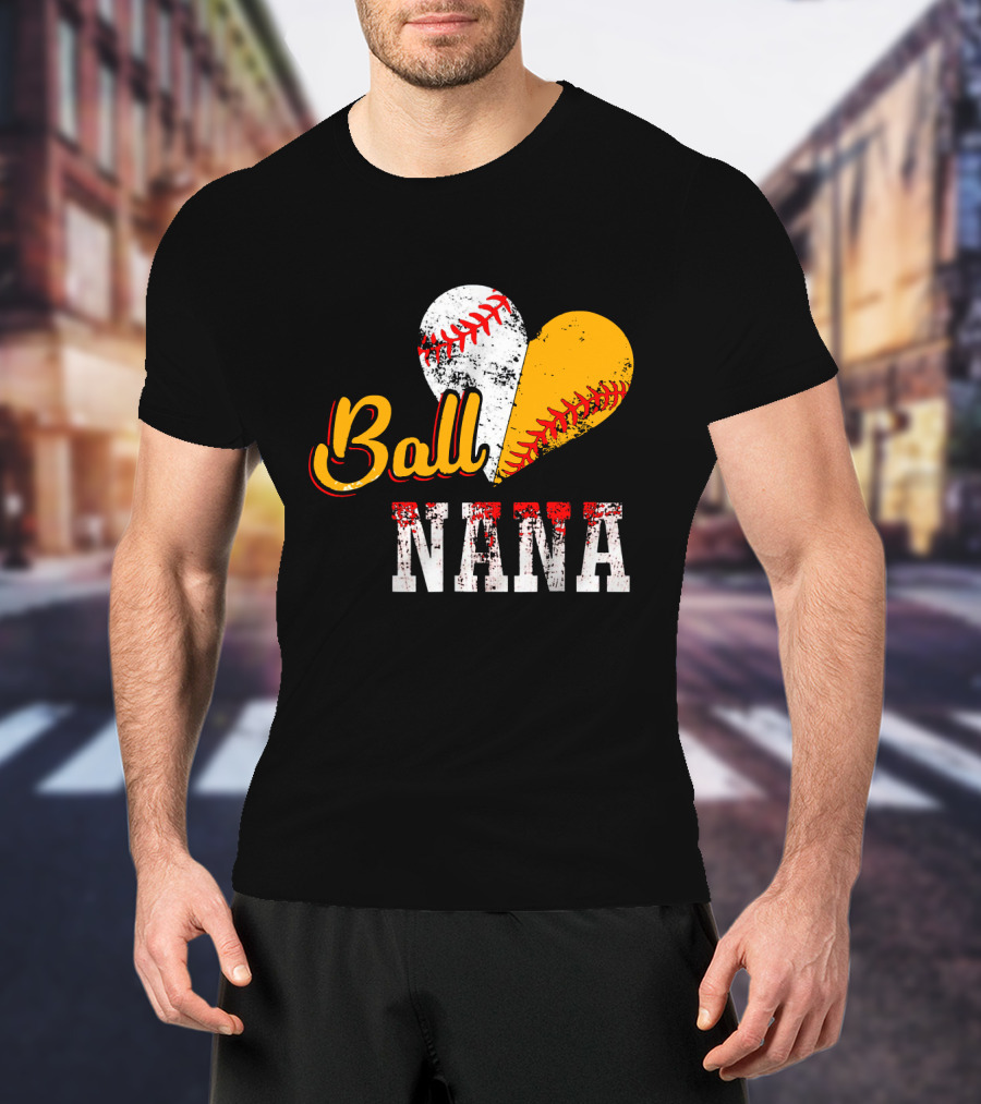 Ball Nana Baseball Heart T-Shirt