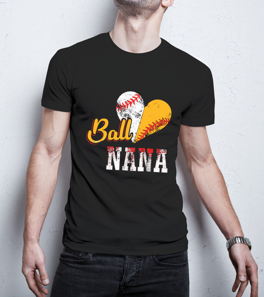 Ball Nana Baseball Heart T-Shirt