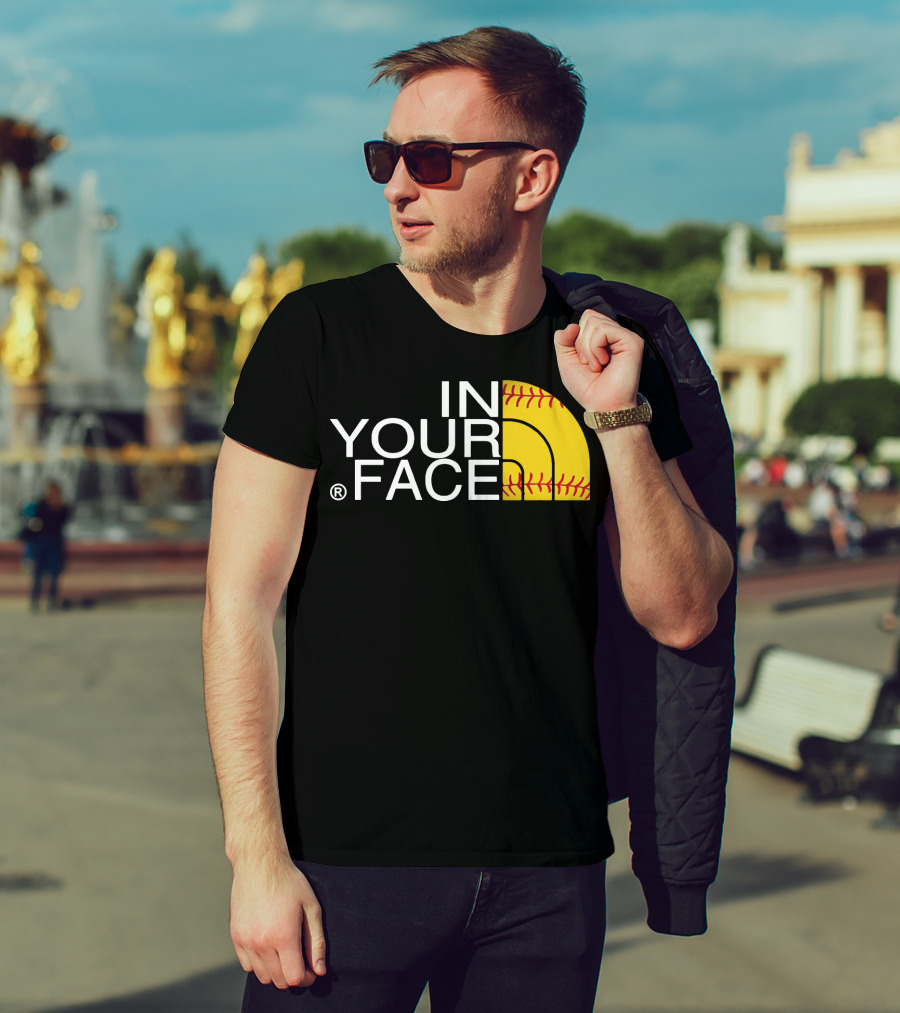 IN YOUR FACE Baseball Stitch T-Shirt