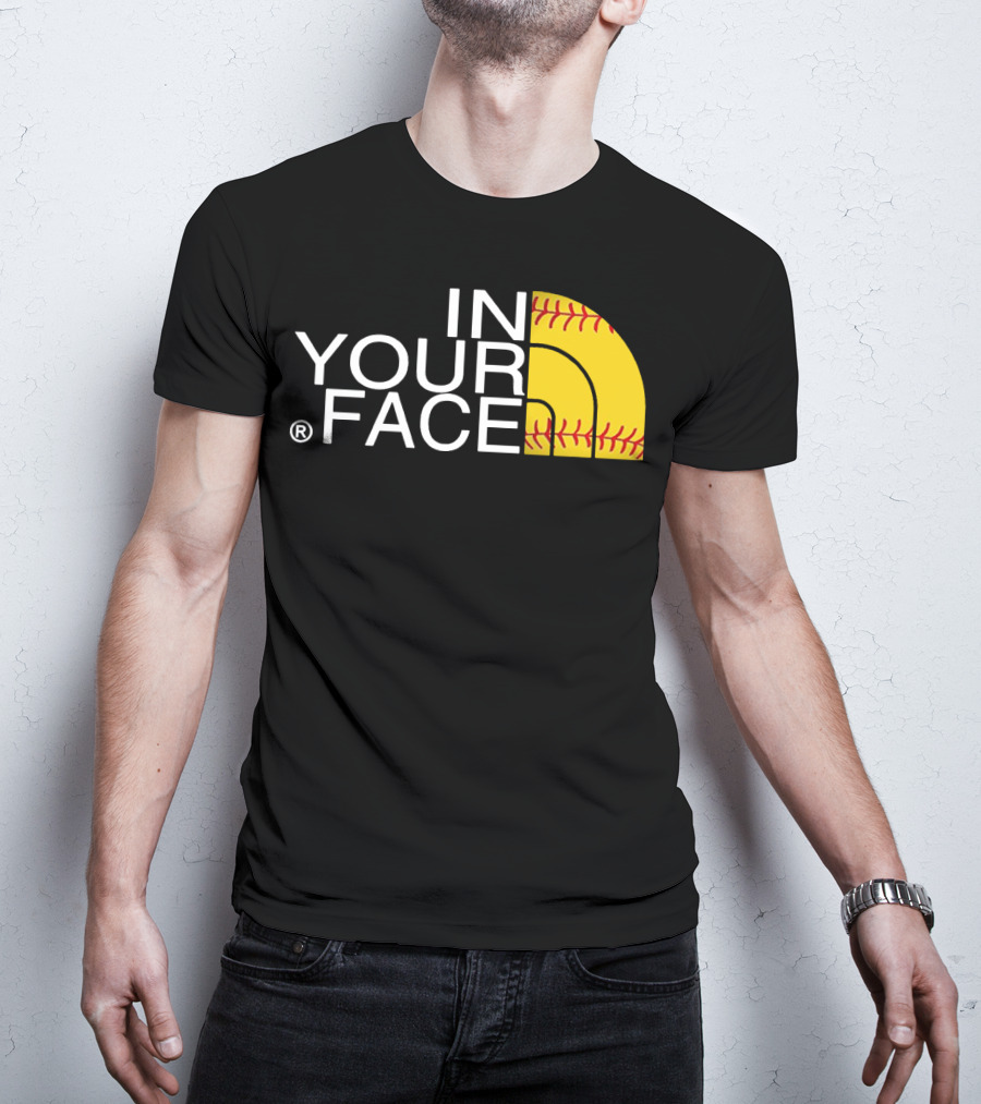 IN YOUR FACE Baseball Stitch T-Shirt