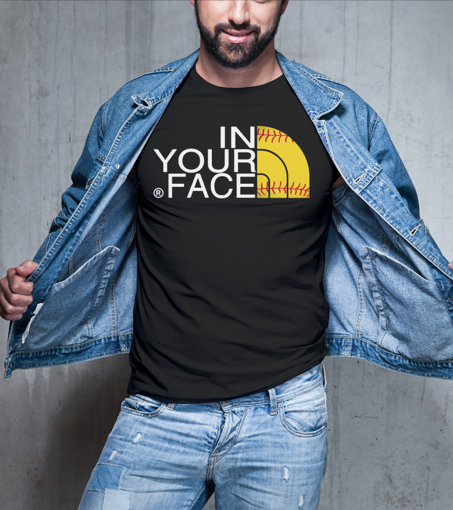 IN YOUR FACE Baseball Stitch T-Shirt
