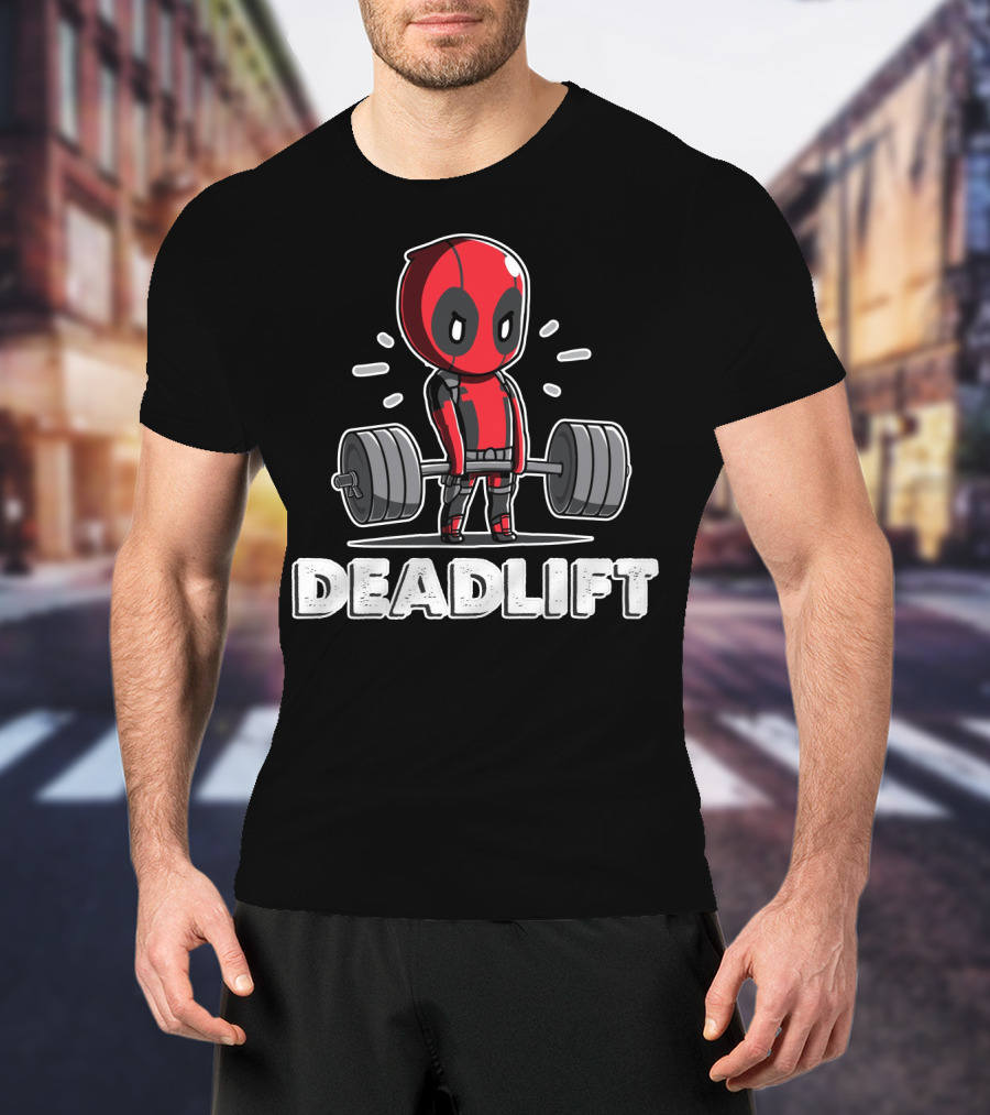 Deadlift Parody Superhero Character With Barbell T-Shirt