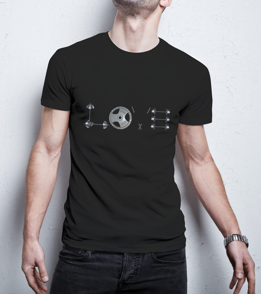 LOVE Barbell Weight Plate Dumbbell Enthusiast T-Shirt