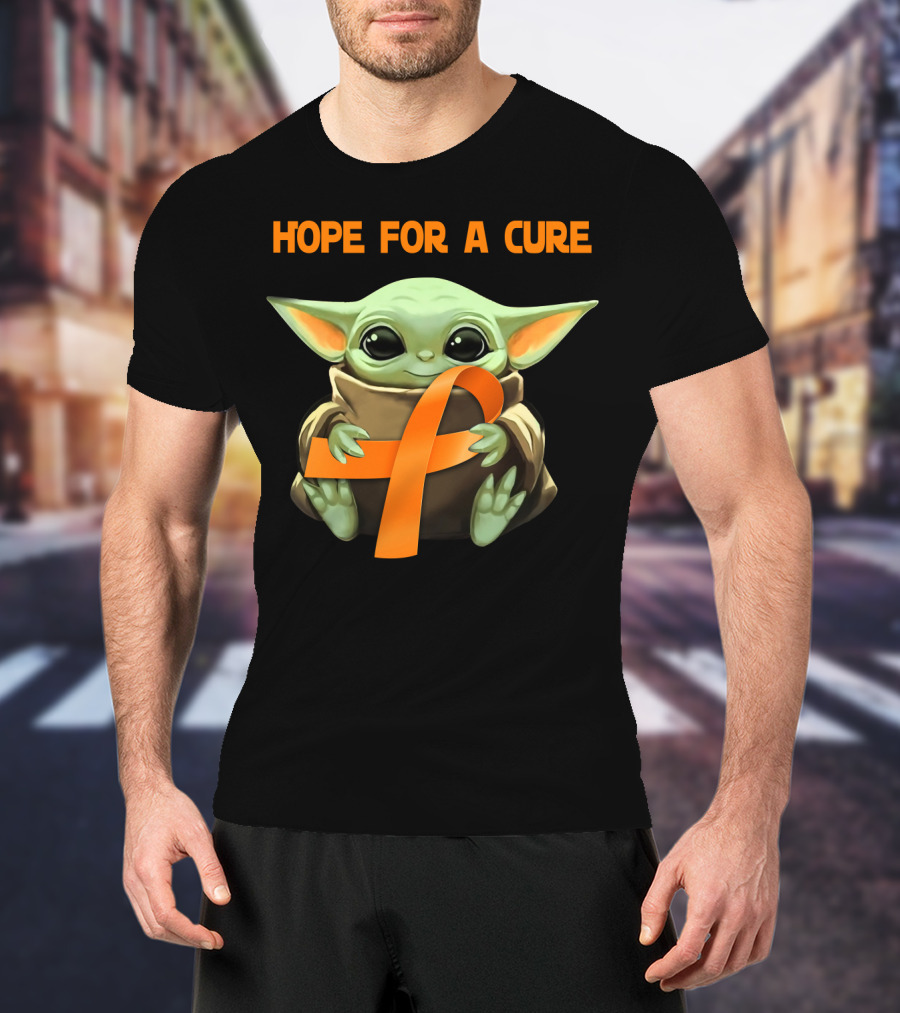 Hope For A Cure Baby Yoda Orange Awareness T-Shirt