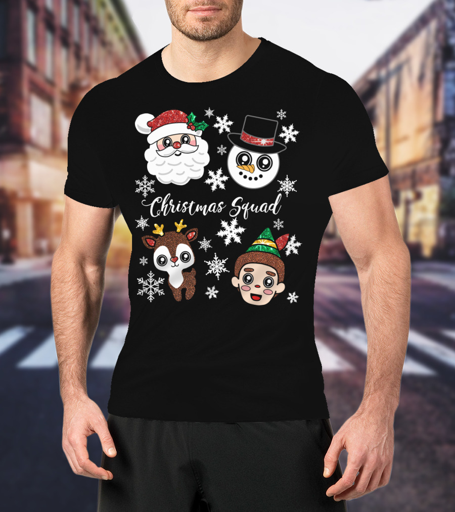 Christmas Squad Santa Snowman Reindeer Elf T-Shirt
