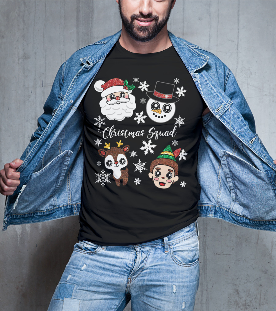 Christmas Squad Santa Snowman Reindeer Elf T-Shirt