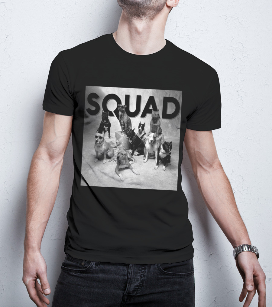 SQUAD Dog Group Black And White Photography T-Shirt