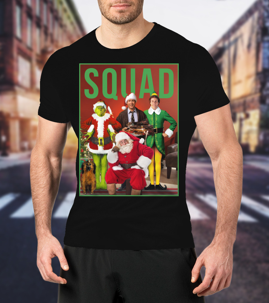 SQUAD Santa Grinch Elf Christmas Vacation T-Shirt