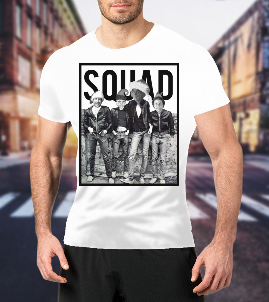Xmas Squad Rock Band Santa Hats T-Shirt