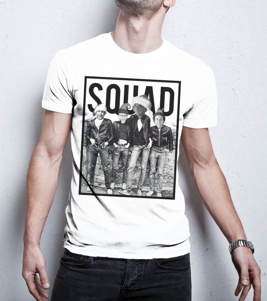 Xmas Squad Rock Band Santa Hats T-Shirt