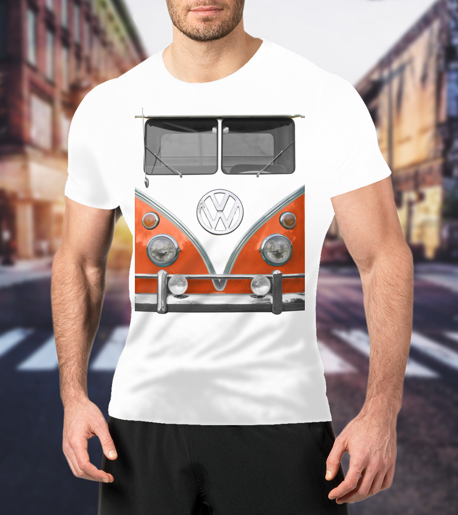 Volkswagen Orange Bus Front Vintage Look T-Shirt
