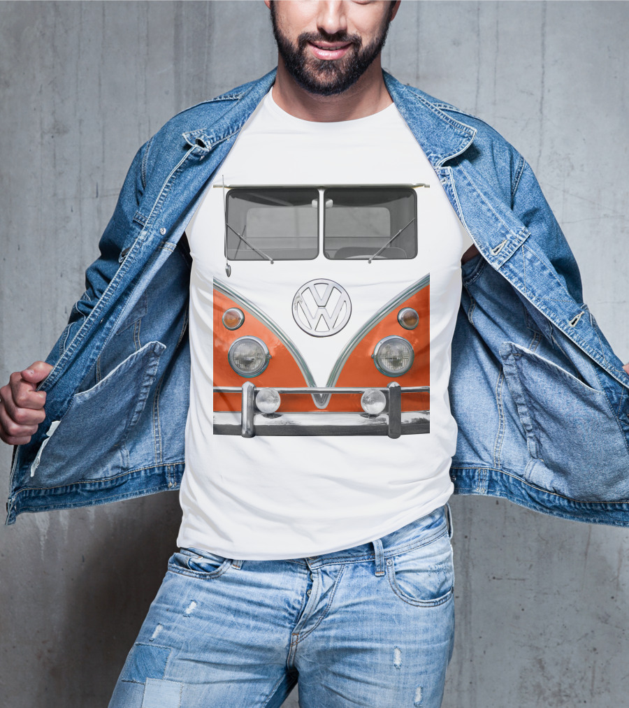 Volkswagen Orange Bus Front Vintage Look T-Shirt