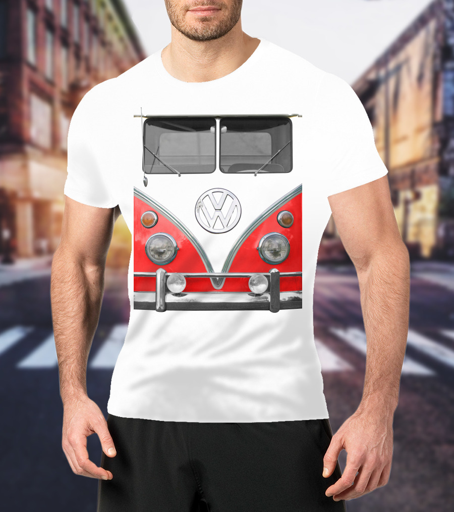 Volkswagen Camper Van Front Red And White Classic T-Shirt