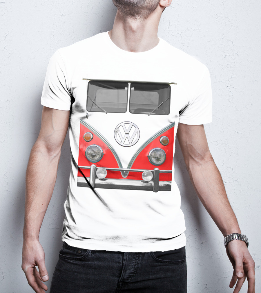 Volkswagen Camper Van Front Red And White Classic T-Shirt