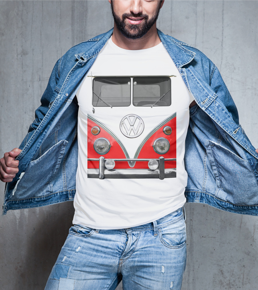 Volkswagen Camper Van Front Red And White Classic T-Shirt