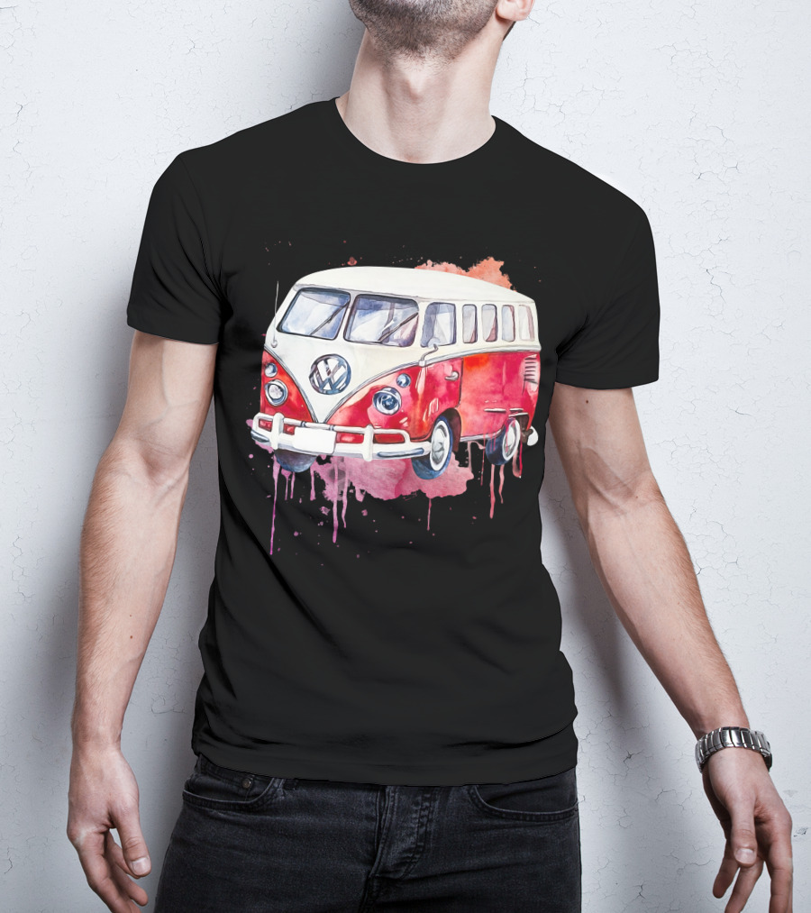 Volkswagen Camper Van Watercolor T-Shirt