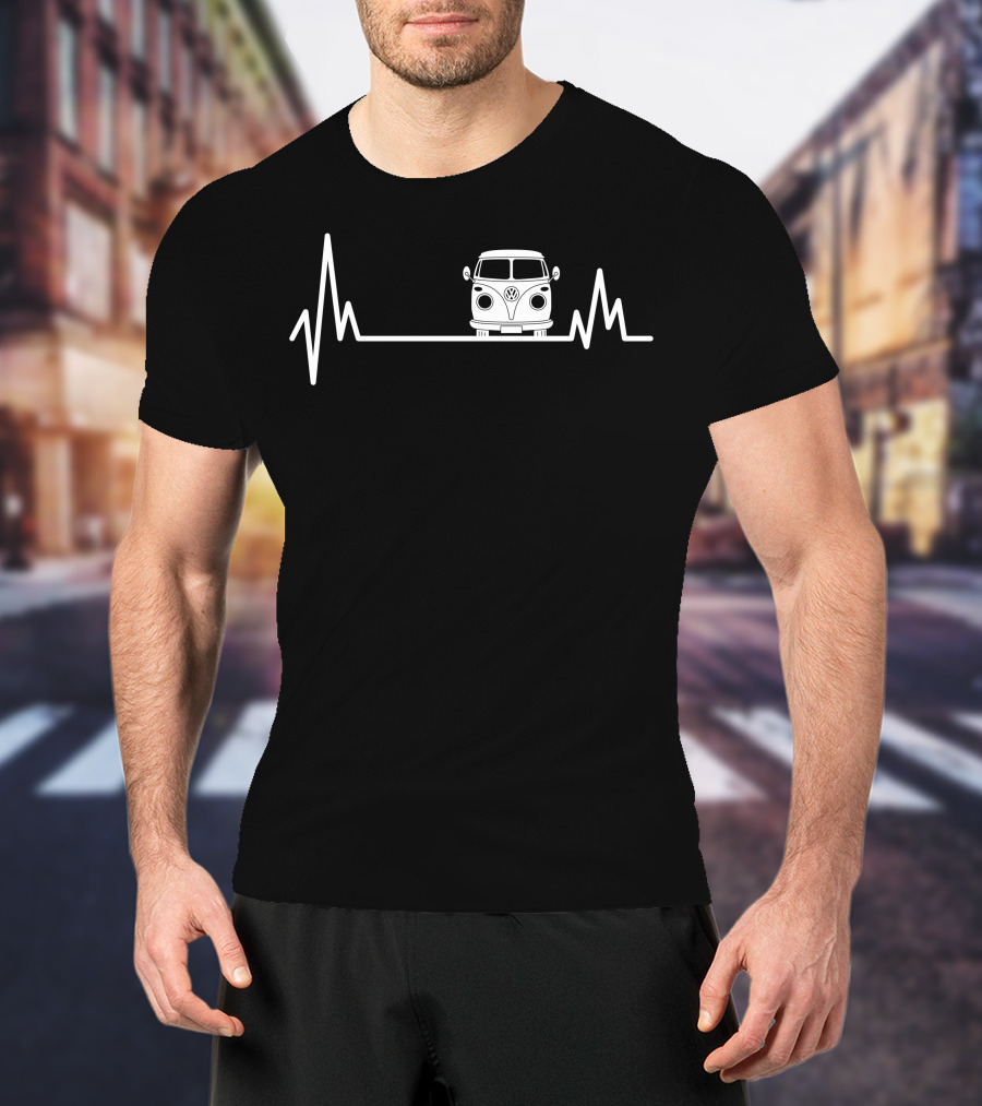 Volkswagen Van Heartbeat Line T-Shirt