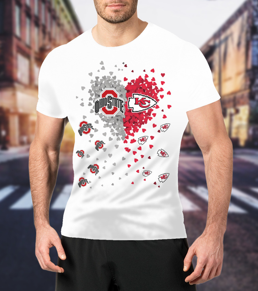Ohio State Kansas City Chiefs Heart T-Shirt
