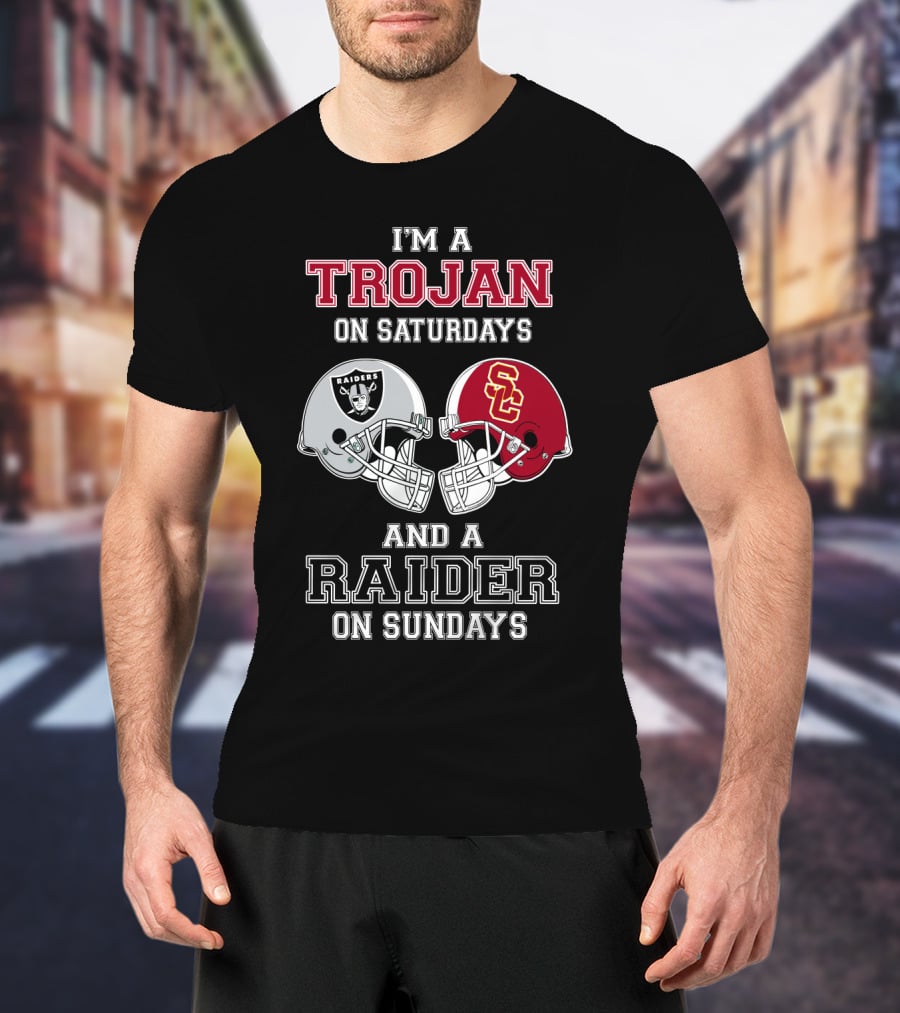 I'm A Trojan On Saturdays And A Raider On Sundays T-Shirt