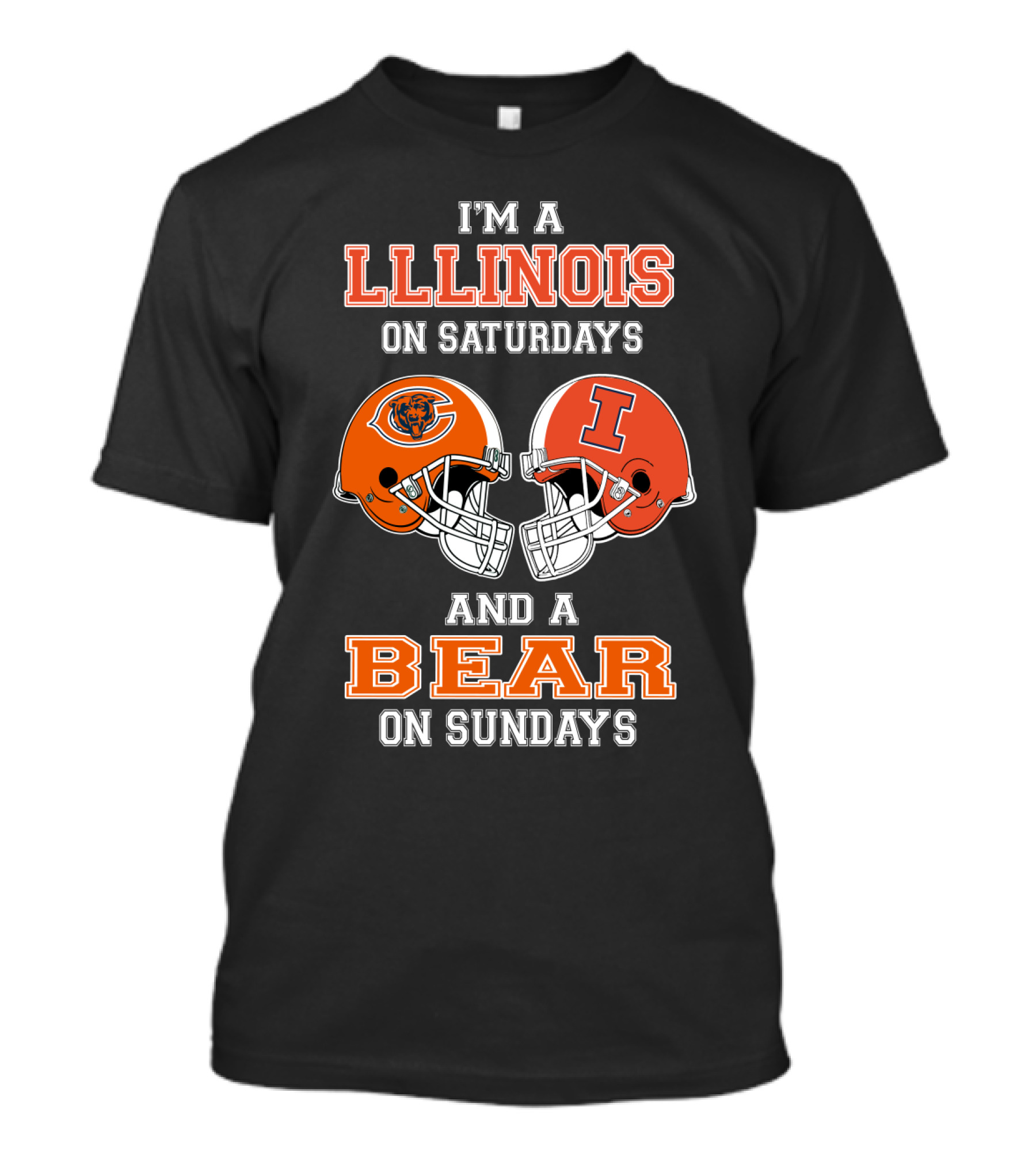 Illinois On Saturdays And Bear On Sundays Football Helmets T-Shirt