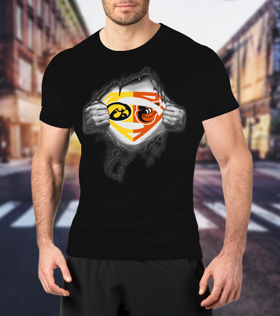 Hawkeyes Baltimore Orioles Superman Logo Mashup T-Shirt