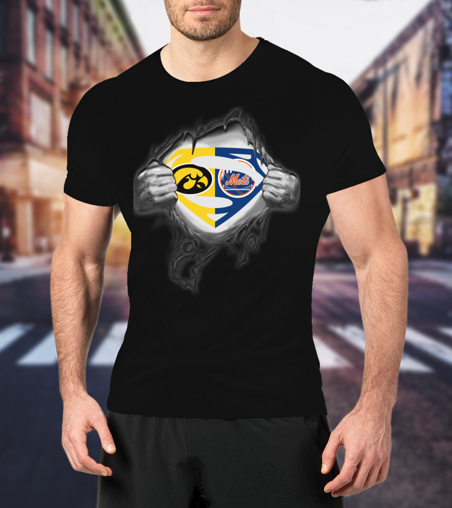 Hawkeyes New York Mets Superman Logo Fusion T-Shirt