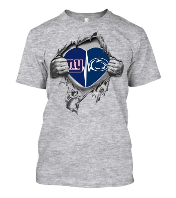 New York Giants Penn State Heartbeat Fusion T-Shirt