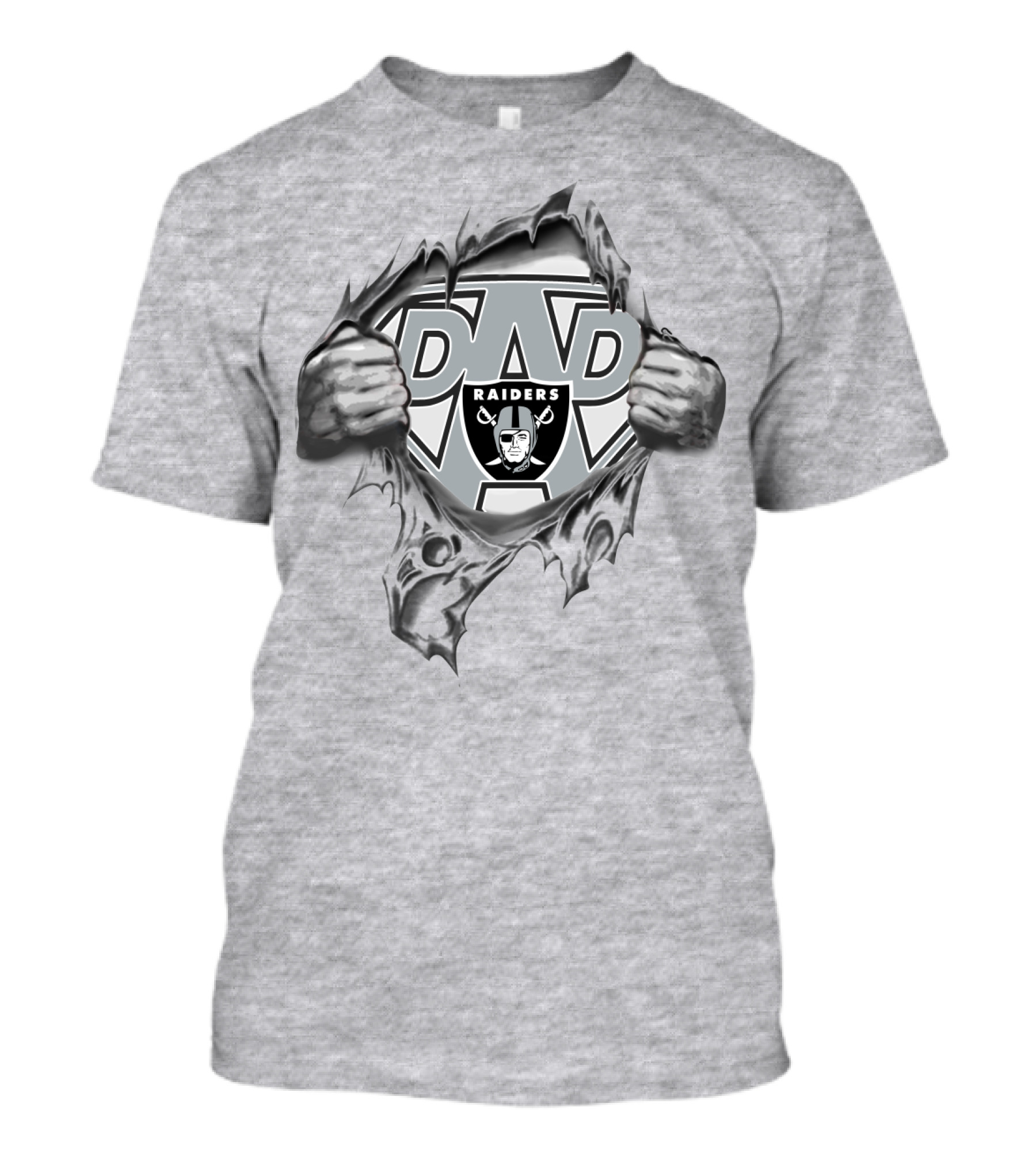 Super Dad Raiders Fan Hands Tearing T-Shirt