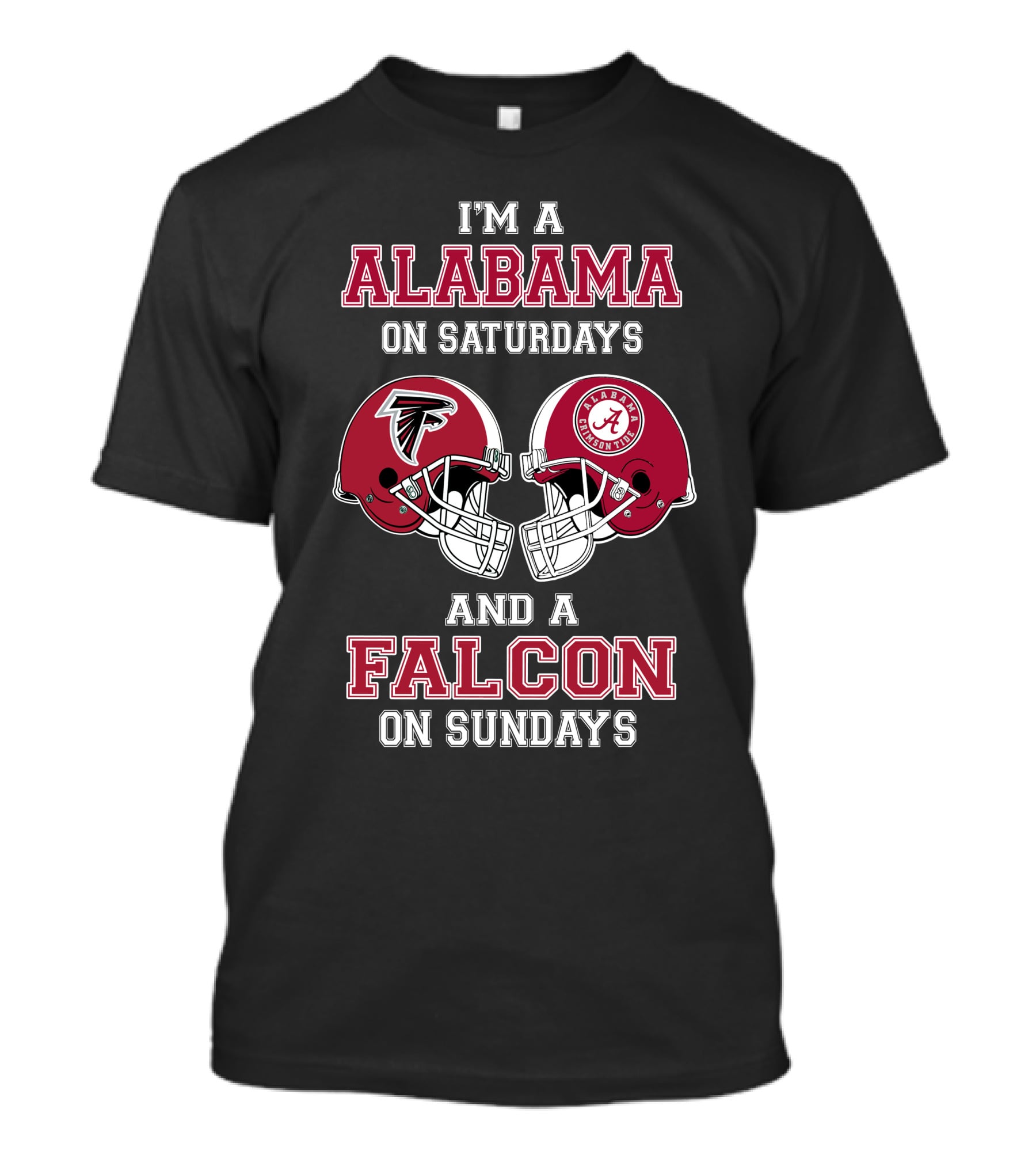 Alabama Saturdays Falcons Sundays Football Helmets T-Shirt