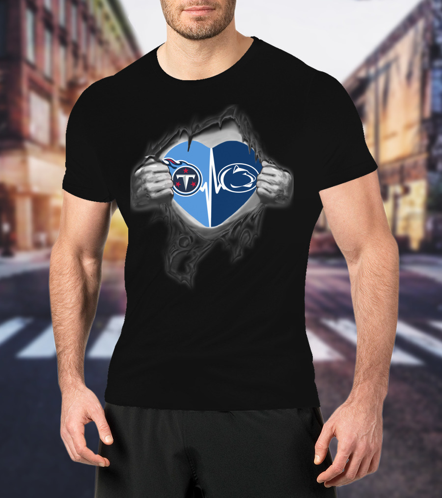 Tennessee Titans Penn State Heartbeat Fusion T-Shirt